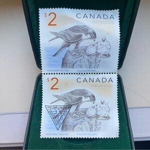 PEREGRINE FALCON = Birds of prey - Raptor MNH Canada 2006 Set of 2 with a box